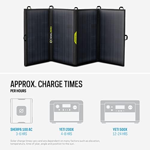 Goal Zero Nomad 50 Solar Panel versatile design maximizes solar collection while stationary packs away for travel pair with a Yeti 200X or 500X power laptops portable fridges and other essentials.