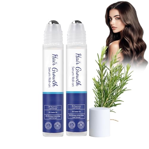 Rosmarin Haarwachstumsserum Roll On, Roll-On Haarserum Für Haarausfall Reduzieren,Rosmarin Haar-Roller-Serum, Blockierendes Kopfhautserum fördert den Sauerstofffluss, 2 Stück Für Männer & Frauen