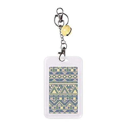 Pochette carte de crédit design rhombus nordique et étui badge rigide jaune