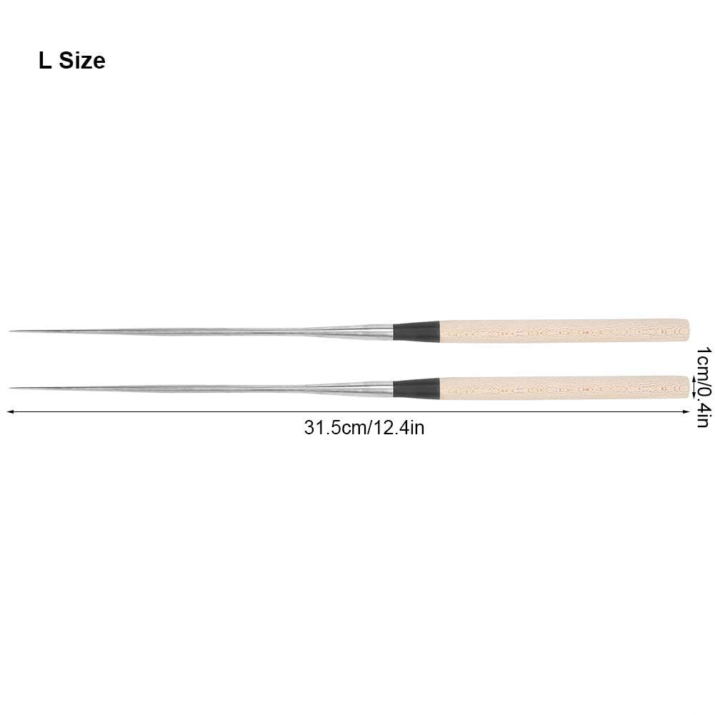 Extra Long Stainless Steel Chopsticks 12.4 Inch, Precision Kitchen Chopsticks Reusable Sushi Tweezers with Non Slip Wooden Handle for Hot Pot Cooking Frying Noodles(L) — Amazon image 2