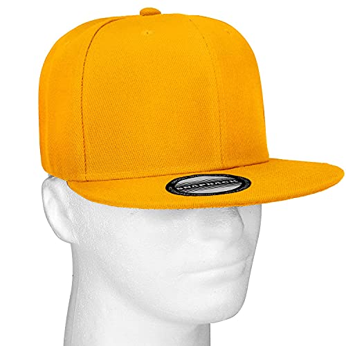 Image of Falari Classic Snapback Hat Cap Hip Hop Style Flat Bill Blank Solid Color Adjustable Size