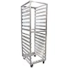 15 Pan 4″ Spacing Commercial Aluminium Bun Racks, NSF Listed Heavy Duty Speed Rack for Bakery, Restaurant & Catering, 15 Tier 20.5″ x 26″ x 70″ Speed Rack with Heavy Duty Plate Casters