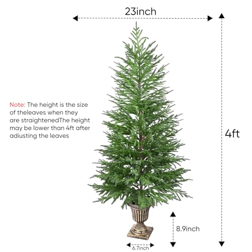 4FT Artificial Potted Norfolk Christmas Tree, 1-Pack Norfolk Pine Tree,Faux Christmas Tree Fake Potted Plants for Indoor Outdoor Home Front Porch Christmas Decor by FAJUNZH - Image 2