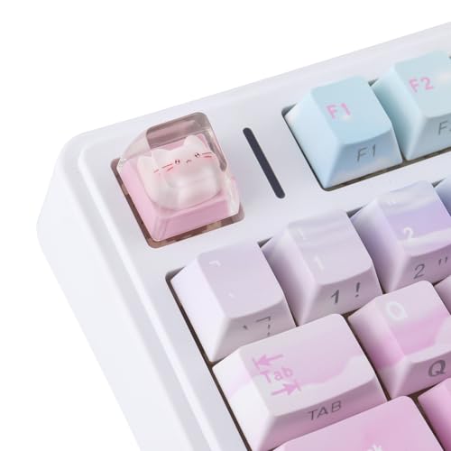 Artisan ESC Keycaps, Cute Cat Keycaps, Shine Through Resin Handmade Mechanical Keyboard DIY Personalized Custom Keycap, Single 1U Replace Key for ESC Key Mechanical Keyboard ﻿
