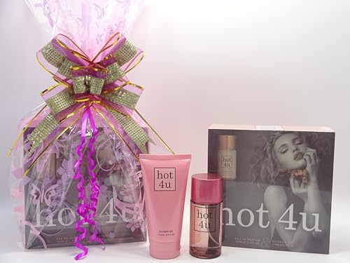 Coffret cadeau femme Hot 4u le duo parfum 100 ml et gel douche parfait pour offrir