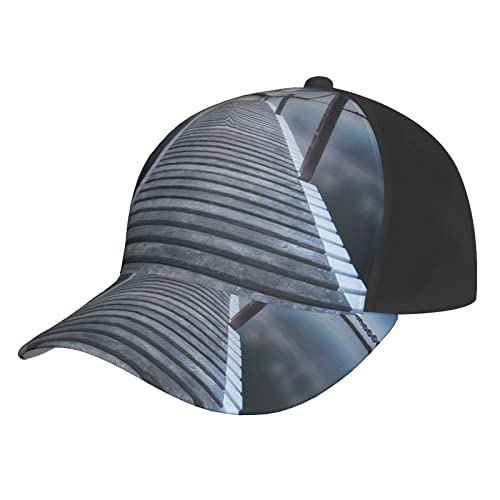 Casquette de baseball avec visière courbée chapeau de papa noir réglable taille unique