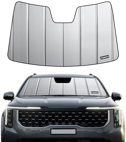 Pigenius Windshield Sun Shade Fits 2021-2024 Kia Carnival,Car Window Shades-Safeguard, gray