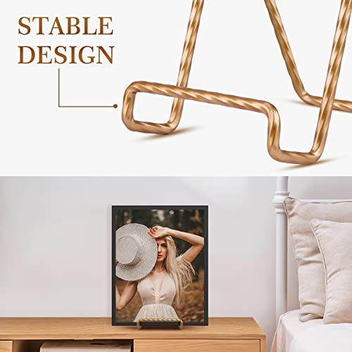 Teamkio 2Pcs 6 Inch Antique Gold Plate Stand Display, Metal Plate Holder Display Stand, Picture Frame Holder Stand, Easel Display Stand, Book Display Stand #TOP3
