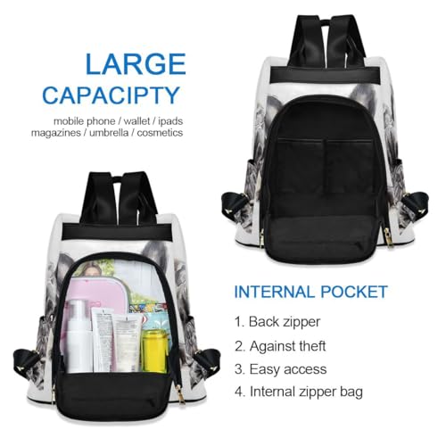 Image of ALAZA French Bulldog Lie Prone Comfortably Trips Hiking Camping Rucksack Pack for Women