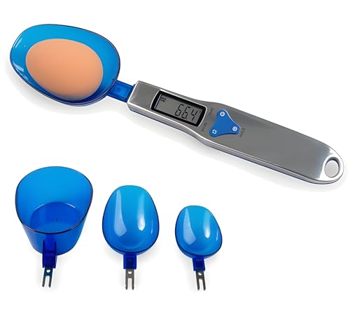 FINCA CASAREJO Balanza cuchara digital | Precisión de 0,1 G | 3 cabezales distintos | Cuchara báscula digital para pesar huevos, medicamentos, vitaminas (ref. DBC)