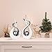 Gerrii 2 Pcs Modern Room Ceramic Decor Center Pieces Table Decorations Ceramic Statue Coffee Table Decor Centerpiece for Home Office Coffee Living Room, 2 Size(White, Silver)
