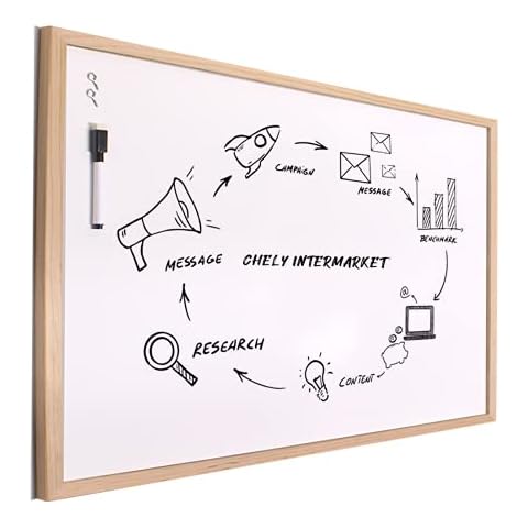 Chely Intermarket Pizarra blanca 50x70 cm con marco de madera Cover