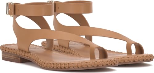 Image of Vince Camuto Libahs Ankle Strap Toe Loop Flat Sandals