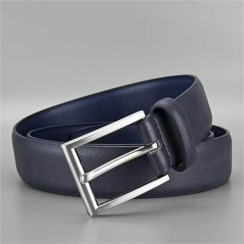 Belts for Men 2pcs Men's Belt Casual Strap Male Jeans Trouser Belts Pu Leather Pin Buckle Waist Belt(105CM)4