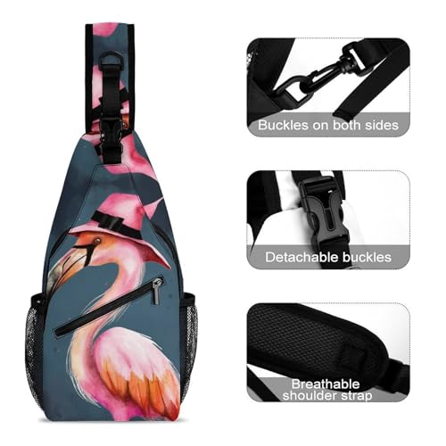 Mochila tipo bandolera Halloween Flamingo para senderismo miniatura 3