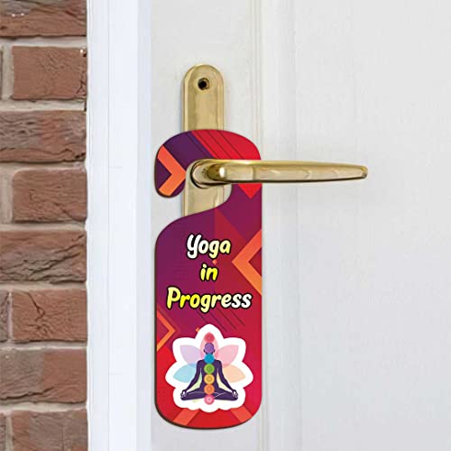 Image of CVANU Yoga in Progress Wooden Door Sign Hanger Size(24cm x 8.5cm) cv82