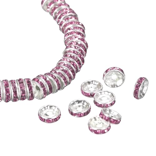 Perles d'espacement 8mm en strass violet pour assembler vos colliers - 2