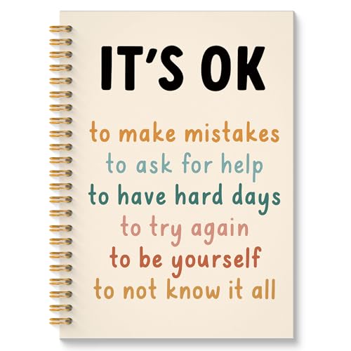 ROXMART It's Okay to Mental Health Spiral Notebook, Inspirational Therapy