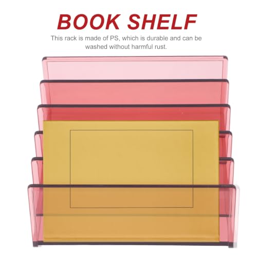 Rayon de Rangement Vertical pour Livres, Bureau et Chambre, Rouge – vue 3