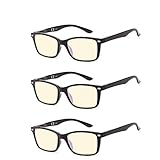 Suertree 90% Anti Blaueslicht Lesebrille 3 Pack Sehhilfe Augenoptik Brille Lesehilfen für Damen Herren BM151T 1.0x
