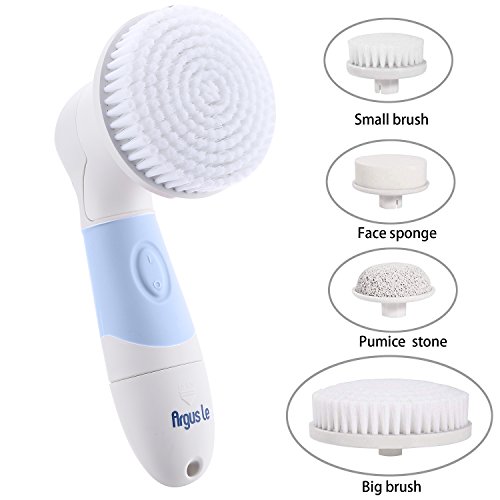 Argus Le Waterproof Electric Facial and Body Cleansing Brush Facial Massager Natural Face Cleanser for Women & Men- Stimulate Collagen - Pore Minimizer - Acne Scar Treatment -Reveal a Youthful Skin