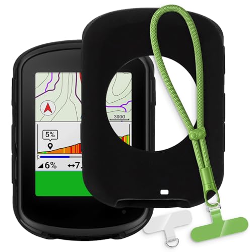 OAGELIM 2-in-1�ی�P�[�X�ƃ��X�g�X�g���b�v Garmin Edge 540 �Ƃ̌݊������� ���O���\�ȃ��j���[�h�t���d�b�J�o�[�A����~�ߕ����h�~�O���b�v�n���h�� (�u���b�N + �O���[��)