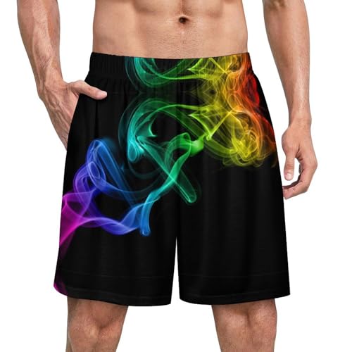 Glow in Dark Splatter Neon Men's Shorts Pajama Sleepwear Swim Trunks Funny Swimsuit
