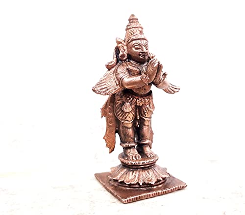 Image of Copper Idols, 8.5 cm, Copper Handmade Standing Garudar 158 gram, Patina Antique Finish, Pack of 1 Piece
