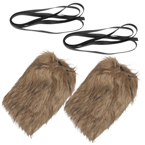 Calentadores de piernas marrones estilo vikingo Outanaya unisex de poliéster para disfraces retro