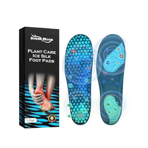 Jemora Plant Care Coussinets de pied en soie glacée Semelles intérieures de chaussures respirantes soulagent les douleurs articulaires, le gonflement et les varices, 1 paire