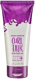 Curl Talk Flash Freeze Hair Styling Gel, Extra Strong Hold Level 5, For All Curl Types, 6 fl oz (Pack Of 1)