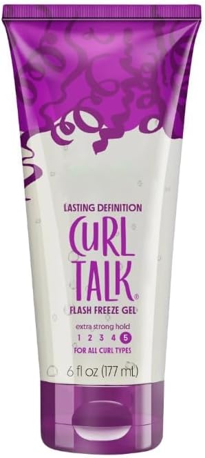 Curl Talk Flash Freeze Hair Styling Gel, Extra Strong Hold Level 5, For All Curl Types, 6 fl oz (Pack Of 1)