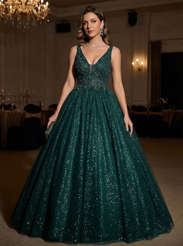 Image of Women's Beading Sweetheart Ball Gown Tulle Layed Long Quinceanera Dress