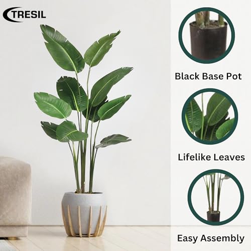 60-inches-Artificial-Silk-Bird-of-Paradise-Palm-Tree-Potted-Plant-by-TRESIL 60 inches Artificial Silk Bird of Paradise Palm Tree Potted Plant by TRESIL