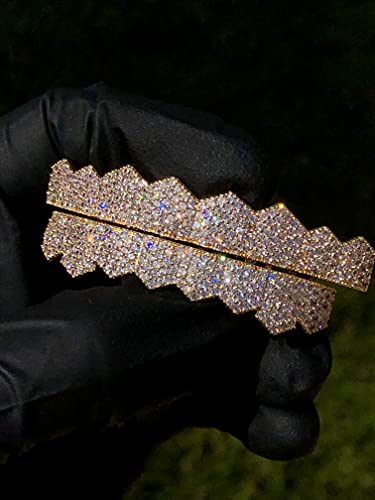 Mens Womens 14k Gold Finish Jewelry Chain Pendant Set Grillz3