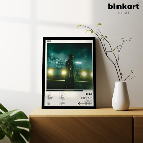 Image of BLINKART YEAT- 2093 Wall Photo Frames | Wall Art for Bedroom, Living Room, Studio or Office | Album Cover Print with Spotify Song Link QR Code | Gift for Fans - 8x12 In