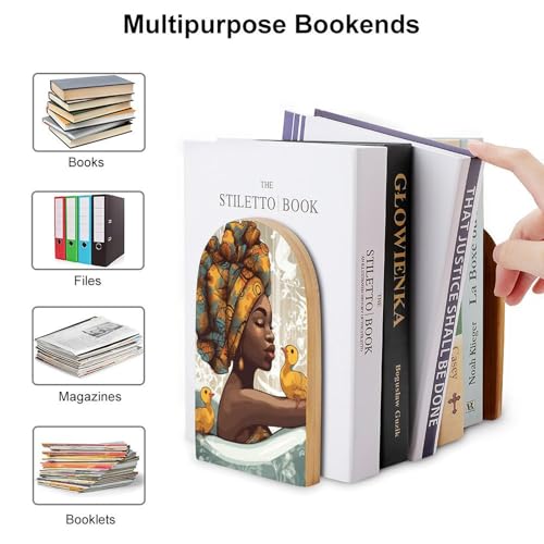 Serre-livres réglables support de livre peu encombrant en bois et fer - 4