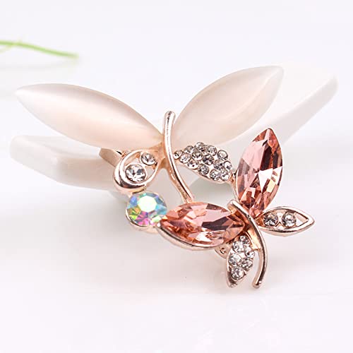 Fashion Butterfly Brooch Pins Set 4 Pieces Cute Insect Crystal Pearl Rhinestones Lapel Pins Sweater Shawl Clips Brooches Safety Pins For Women Girls #TOP3