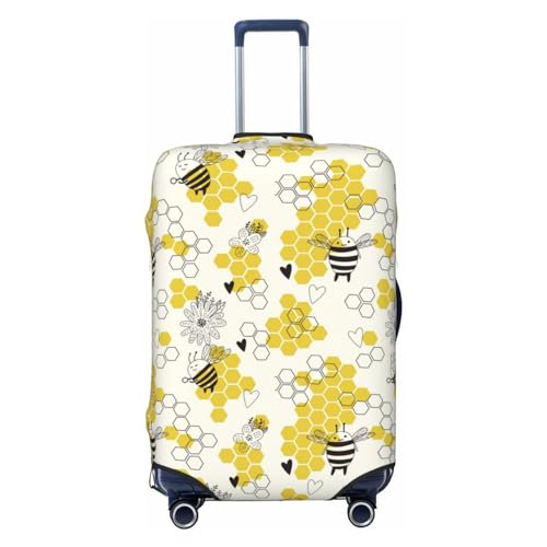 Heart Shaped Honeycomb Luggage Cover Washable Elasticated Luggage Covers For Suitcase Tsa Approved Stylish Dust And Scratch Resistant Luggage Case Protector For Kids And Adults