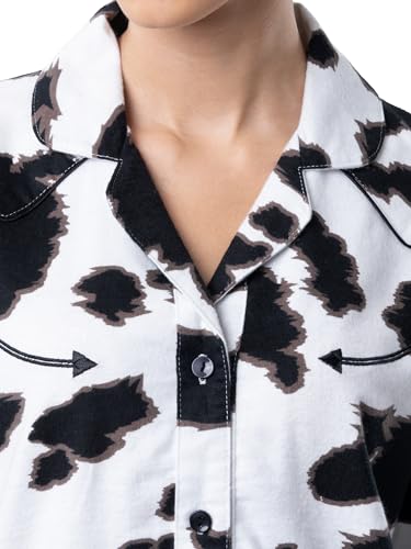 Wrangler Women's Mid-Length Flannel Sleep Shirtdress, Cow Print, 4X - image 2