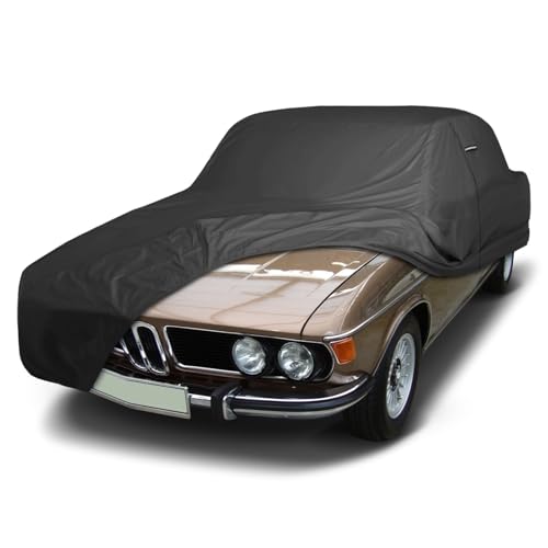 Image of iCarCover Premium Custom Car Cover for 1974-1977 BMW E3 3.3Li Heavy Duty Waterproof All Weather Rain Snow UV Sun Protector Custom Fit Full Exterior Indoor Outdoor Protection Car Cover (Black)
