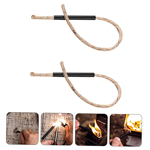 KOMBIUDA 2 Unidades Fusível Tubo De Isca Cordão De Isca De Juta Pavio De Cera Iniciadores De Fogo Pa
