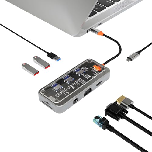 Adaptateur 10 en 1 type C pour étendre un écran d'ordinateur portable