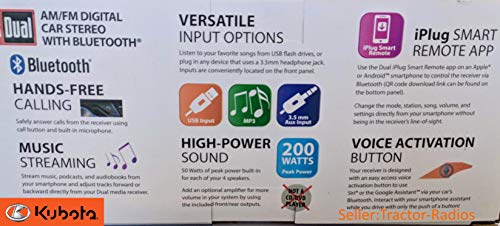 Direct Connect Plug & Play Kubota Tractor Radio Google Siri Bluetooth Rtv-1100 B2650 Rtv-X1100C #TOP5