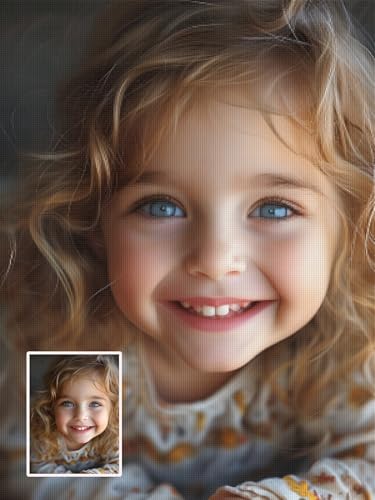 Diamond Painting Personalizado, Cuadro Diamantes Personalizado con Foto, DIY Diamond Painting Kit Completo, Pintar con Diamantes Personalizado para Manualidades, Regalos Personalizados 40x50cm L-78