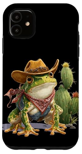 牧場カウボーイコスチューム カエル付き ウェスタンハット スマホケース iPhone 11 用