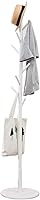 Vista 1 de Vicllax Perchero de pie independiente 8 ganchos de madera Percha de ropa Soporte Percha Árbol (blanco)