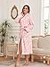 RONGTAI Plush Warm Women Robes Lightweight and Soft Spa & Bath robe for Birthday and Holiday Gifts (Light Pink, M)