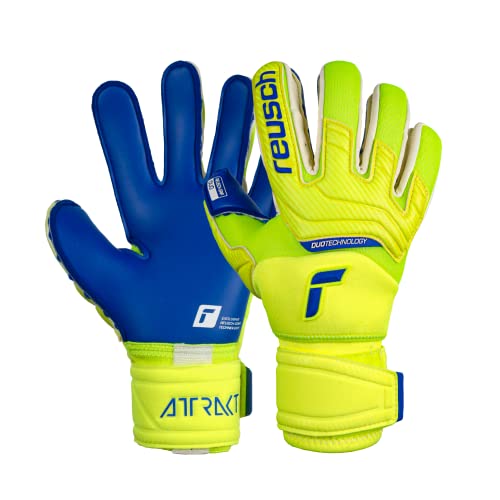 Reusch Attrakt Duo Ortho-Tec Goalkeeper Gloves, Yellow/Blue, Size 11 #TOP20