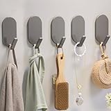 5pcs Heavy-Duty Adhesive Hooks – No Drilling, Strong for Bathroom, Toilet (Traceless & Waterproof)